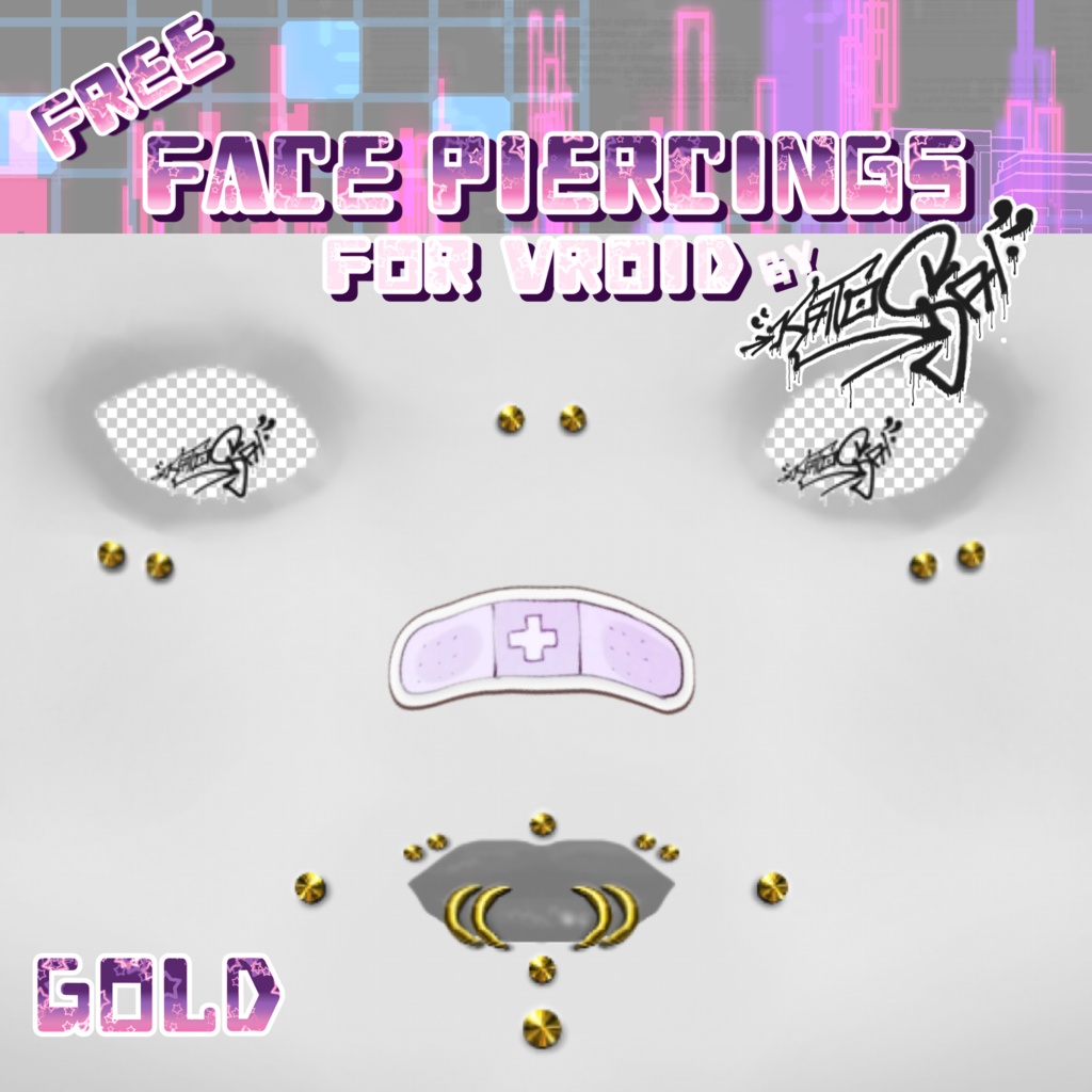 Free VRoid Face Piercings ✧ 無料のVRoidフェイスピアス