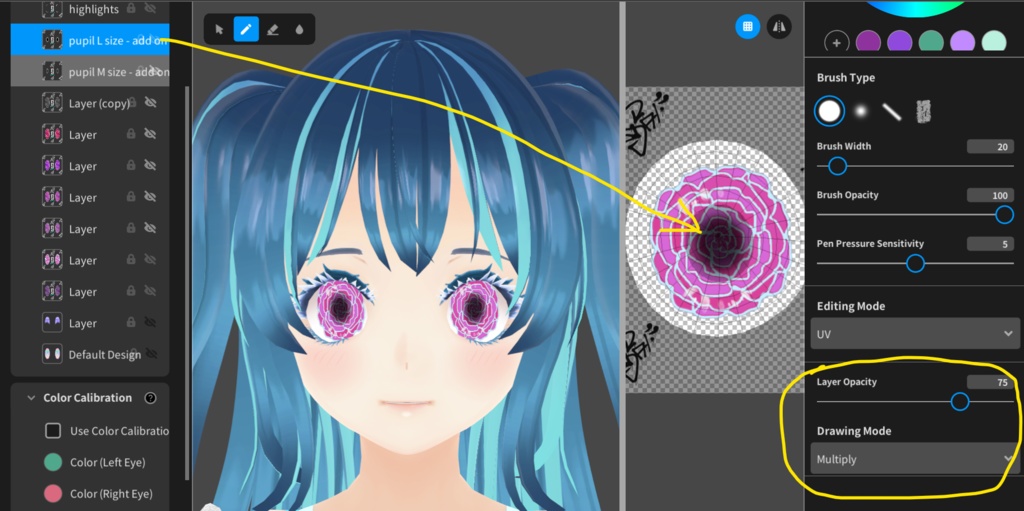 Rose Eyes - Free VRoid Iris Texture