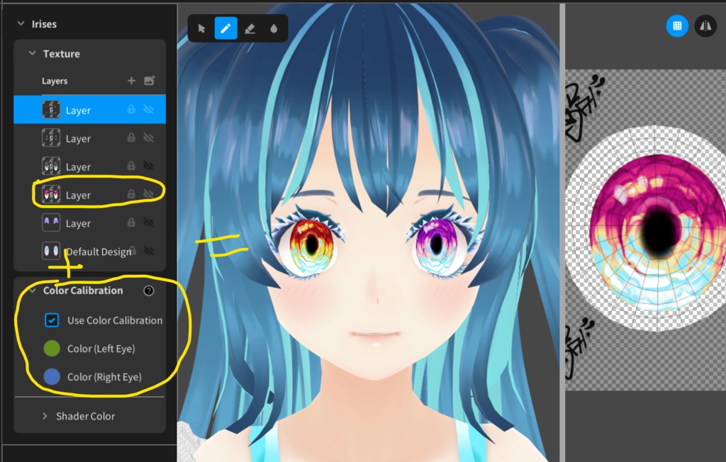 Rose Eyes - Free VRoid Iris Texture