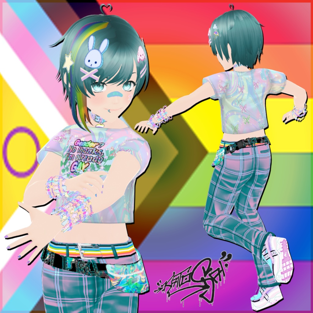 🌈🏳️🌈 Free VRoid Model Base Enbean || 🌈🏳️🌈 無料の VRoid モデルベース "Enbean"