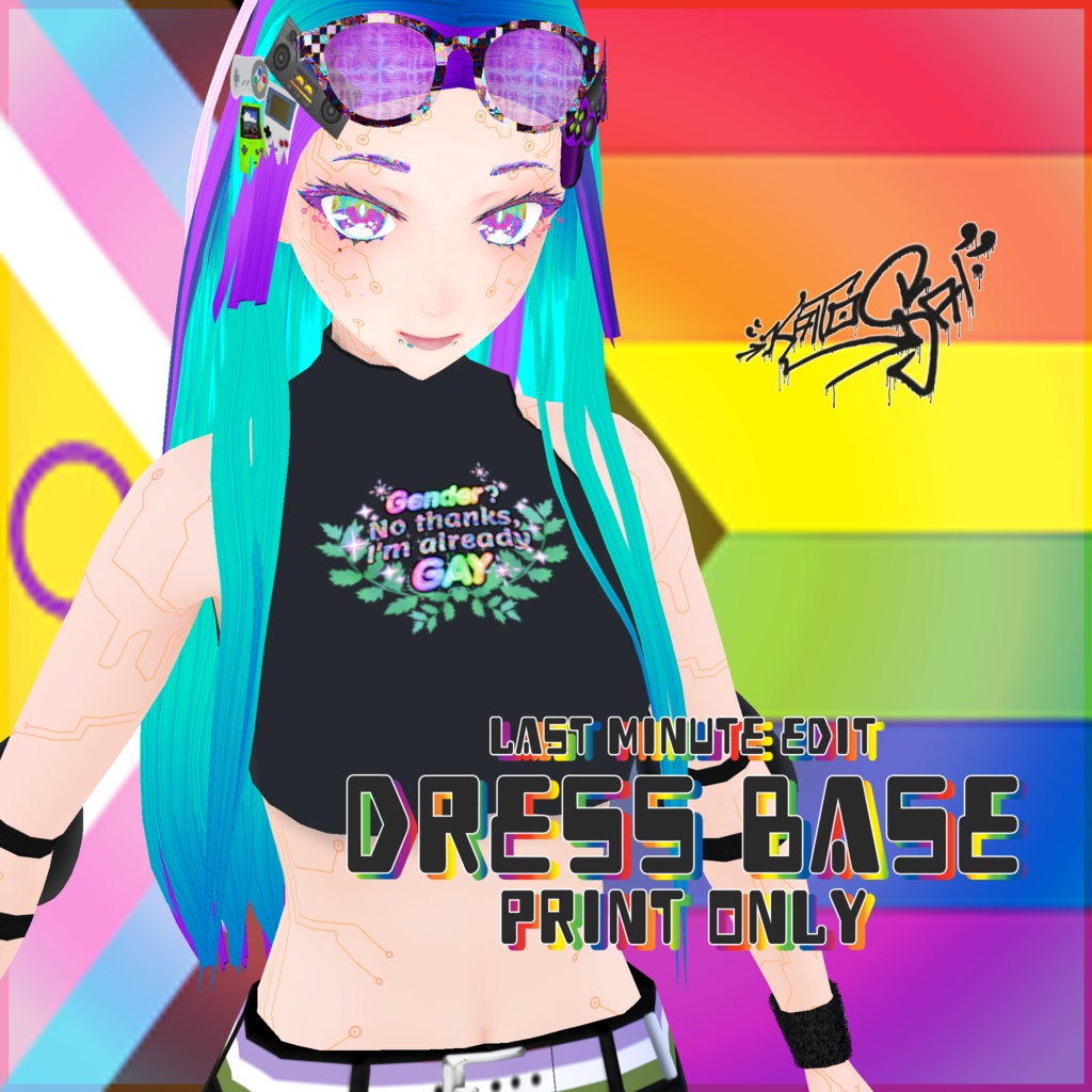 🌈 PRIDE Shirts/Hoodies/Tops 🏳️🌈 for VRoid (FREE) "Gender? No thanks, I'm already Gay"