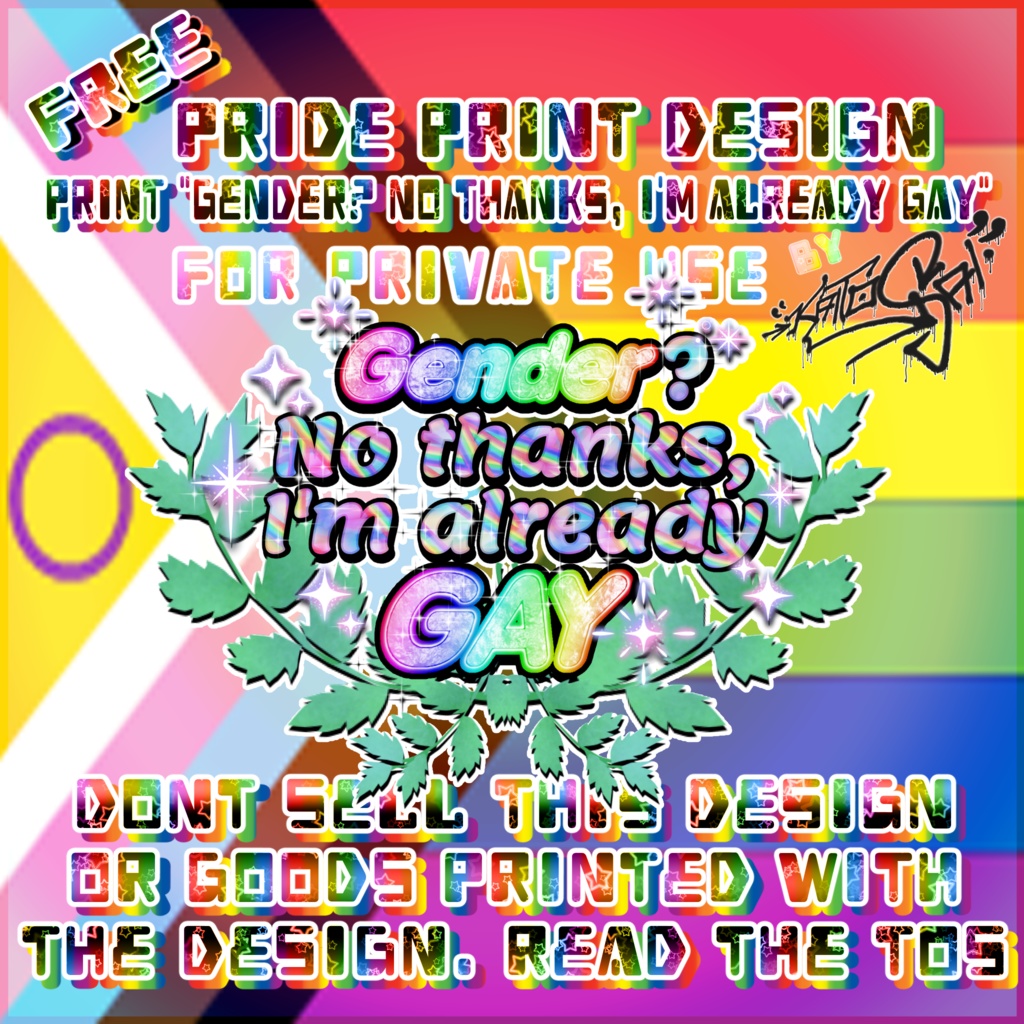 🌈 PRIDE Shirt Print 🏳️‍🌈 (FREE) "Gender? No thanks, I'm already Gay"