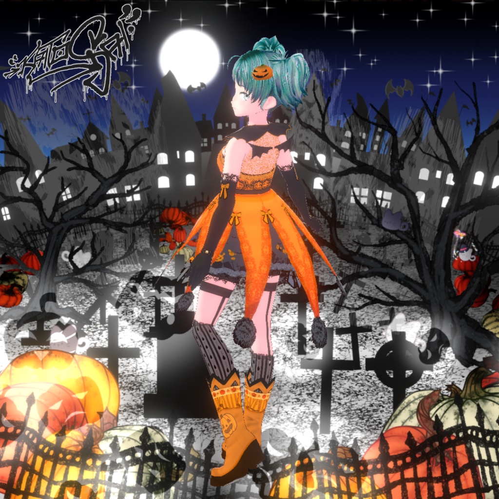 VRoid Pumpkin Witch Halloween Costume (FREE)