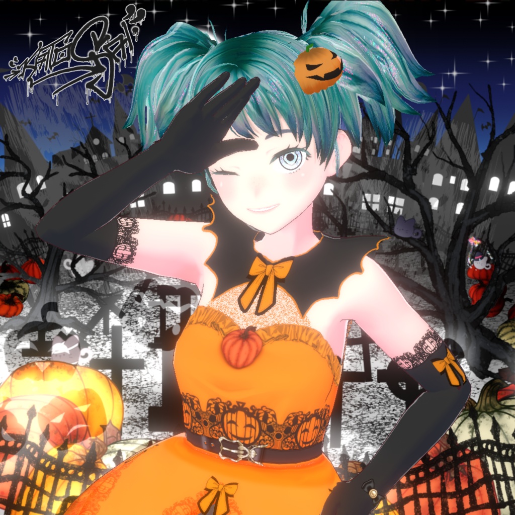 VRoid Pumpkin Witch Halloween Costume (FREE)