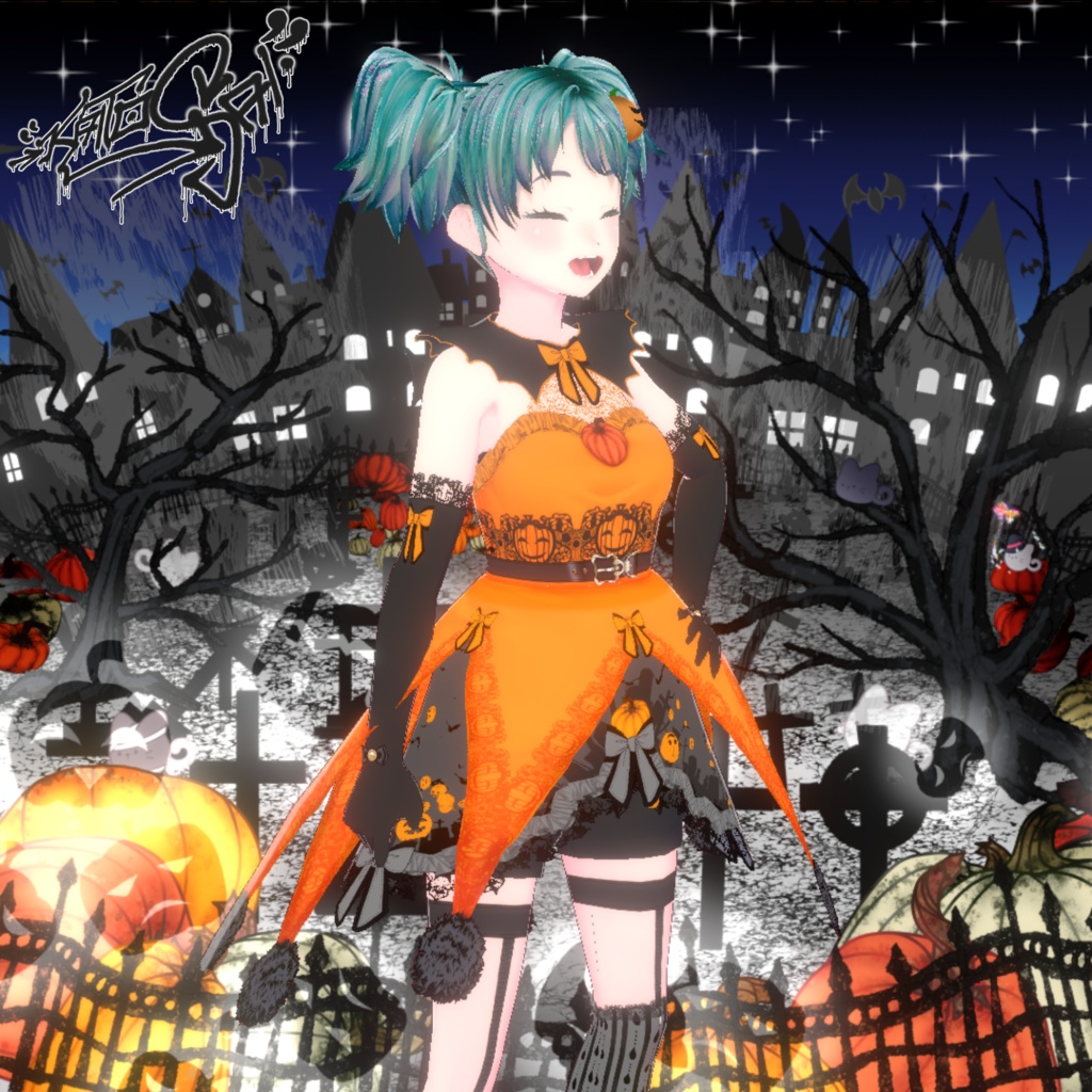 VRoid Pumpkin Witch Halloween Costume (FREE)