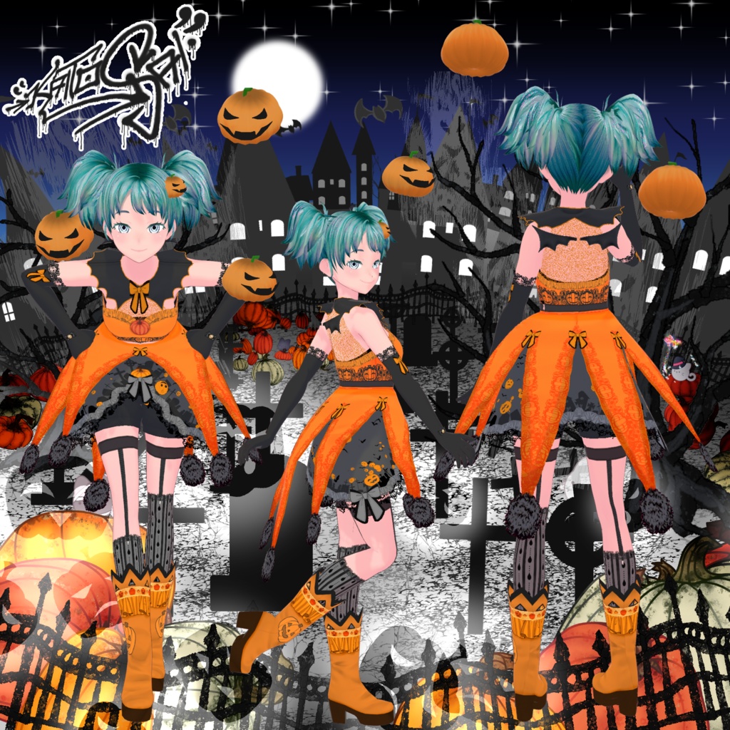 VRoid Pumpkin Witch Halloween Costume (FREE)