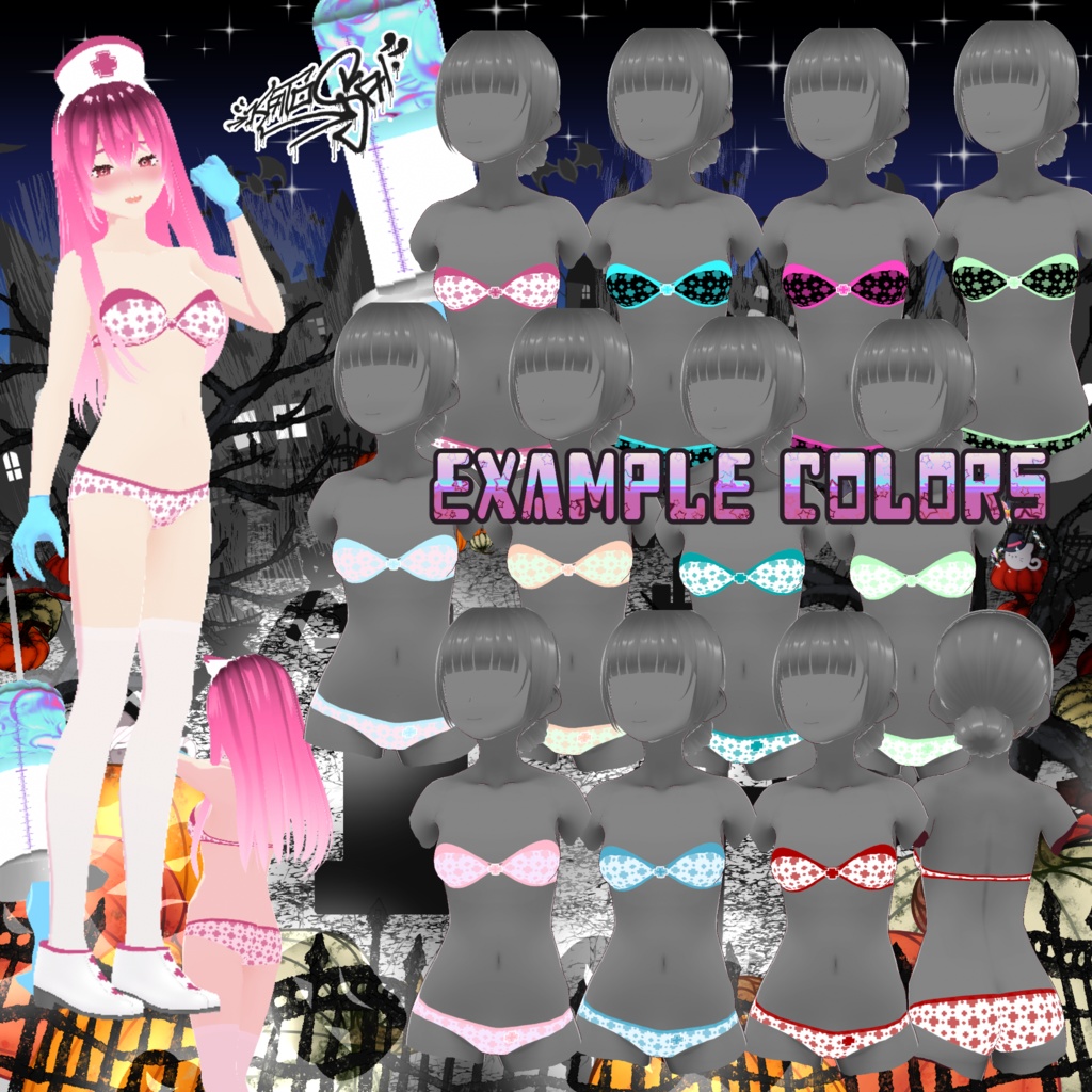 P2U+F2U Lovesick Nurse Halloween Costume 💉 Model 'Sayuri' included 💉 with FREE Version for VRoid