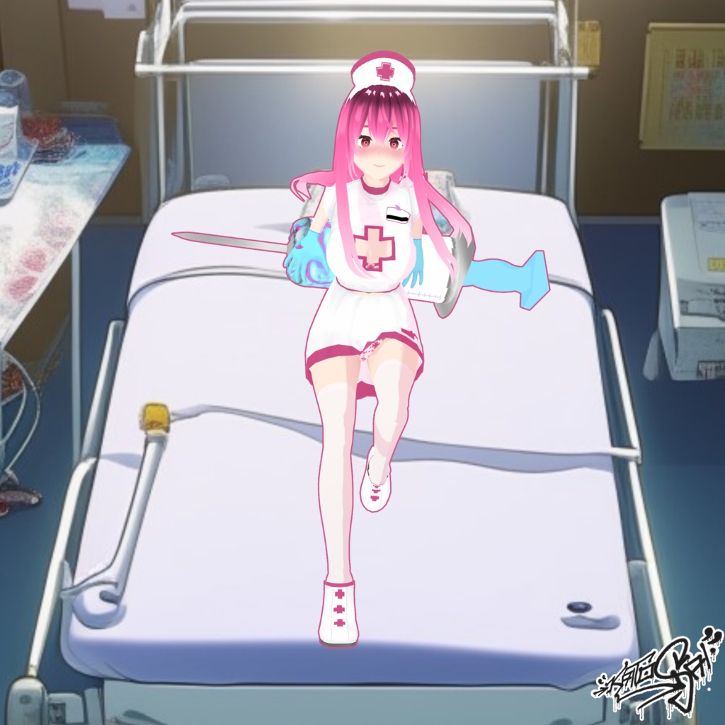 P2U+F2U Lovesick Nurse Halloween Costume 💉 Model 'Sayuri' included 💉 with FREE Version for VRoid