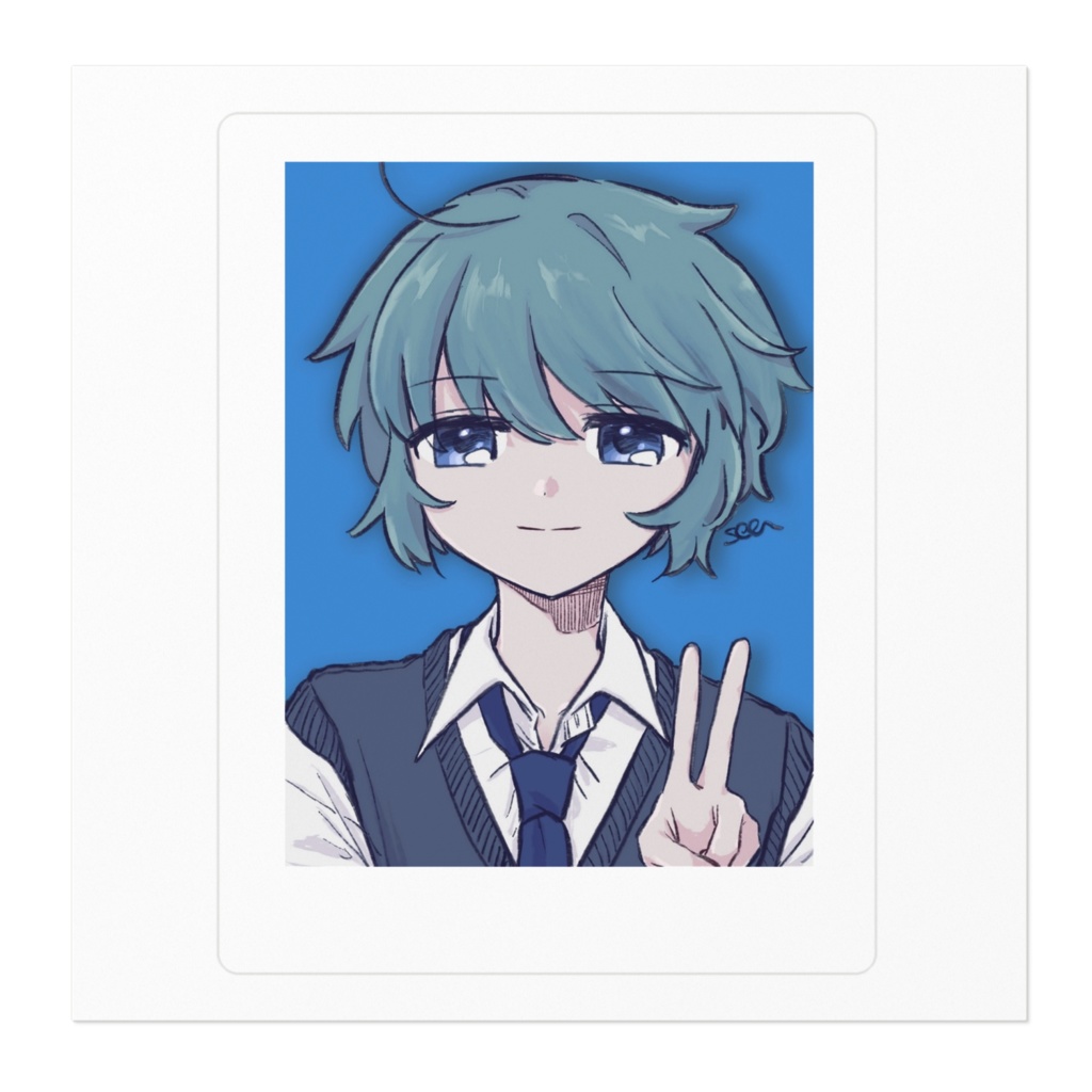 海くんチェキ風ステッカー