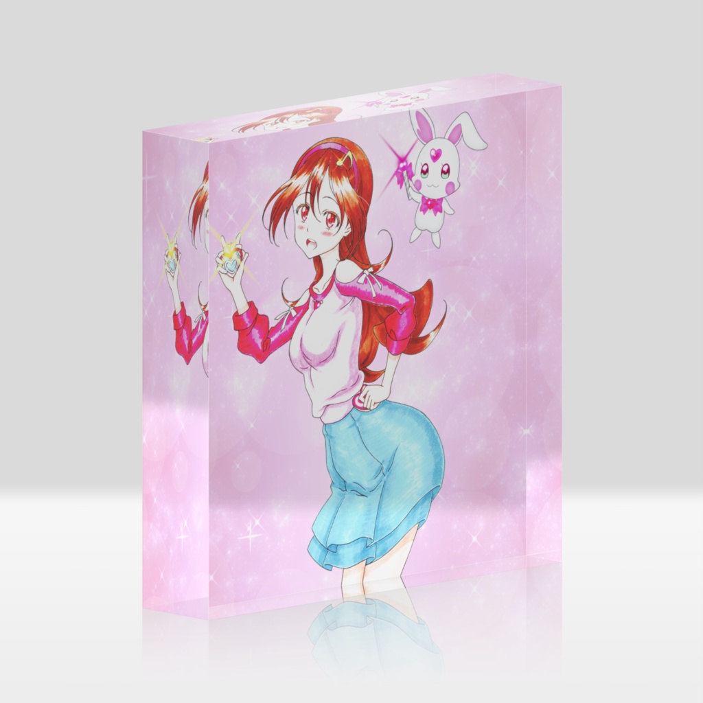 キミとアイドルプリキュア♪ 咲良うた＆キラリンウサギ♪ 同人アクリルブロック