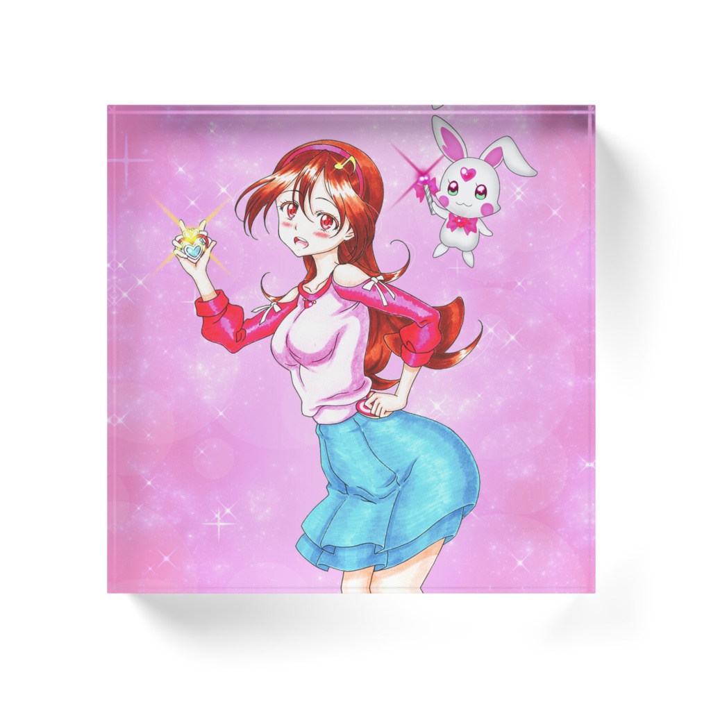 キミとアイドルプリキュア♪ 咲良うた&キラリンウサギ♪ 同人アクリルブロック