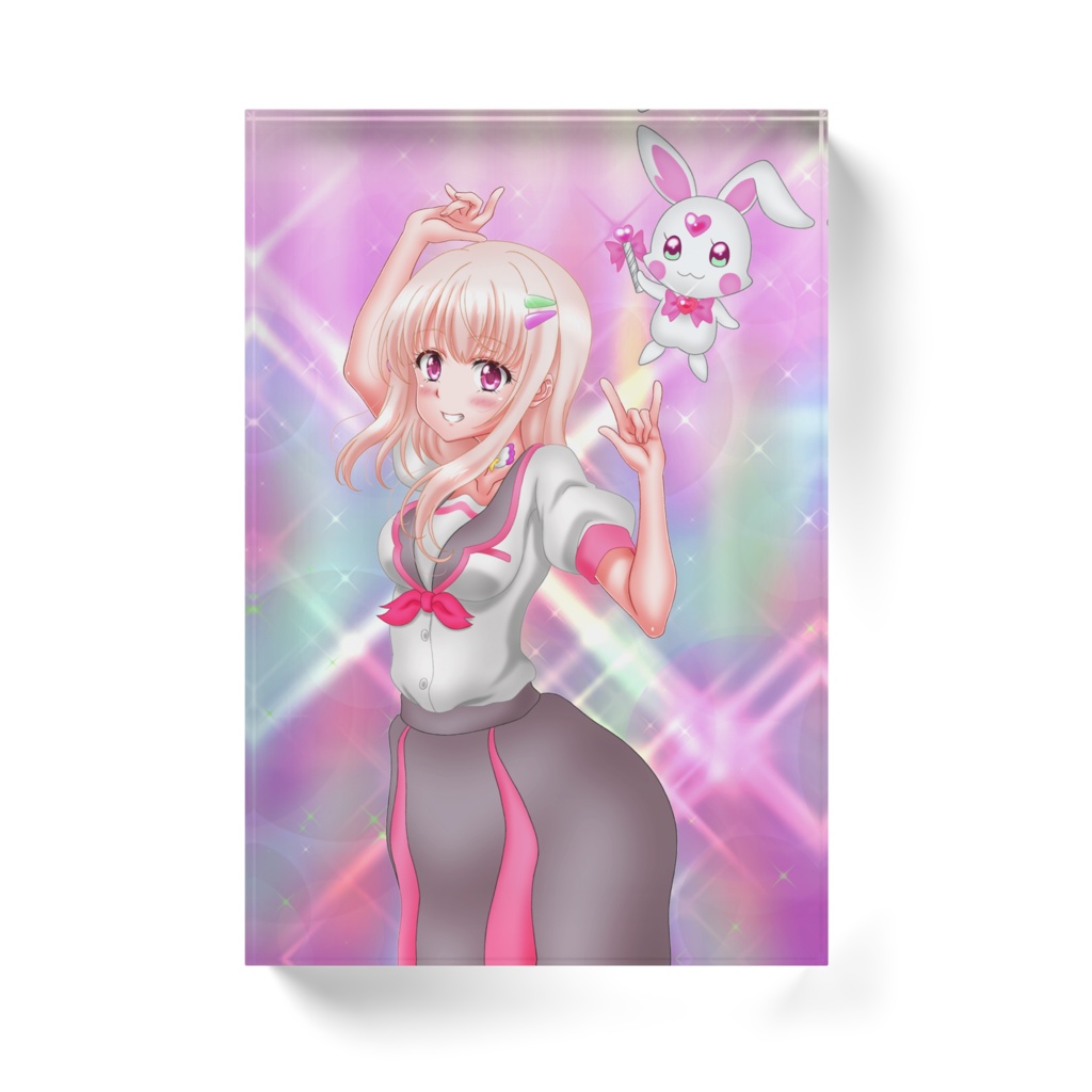 キミとアイドルプリキュア♪ 田中ぷりん&キラリンウサギ♪ 同人アクリルブロック