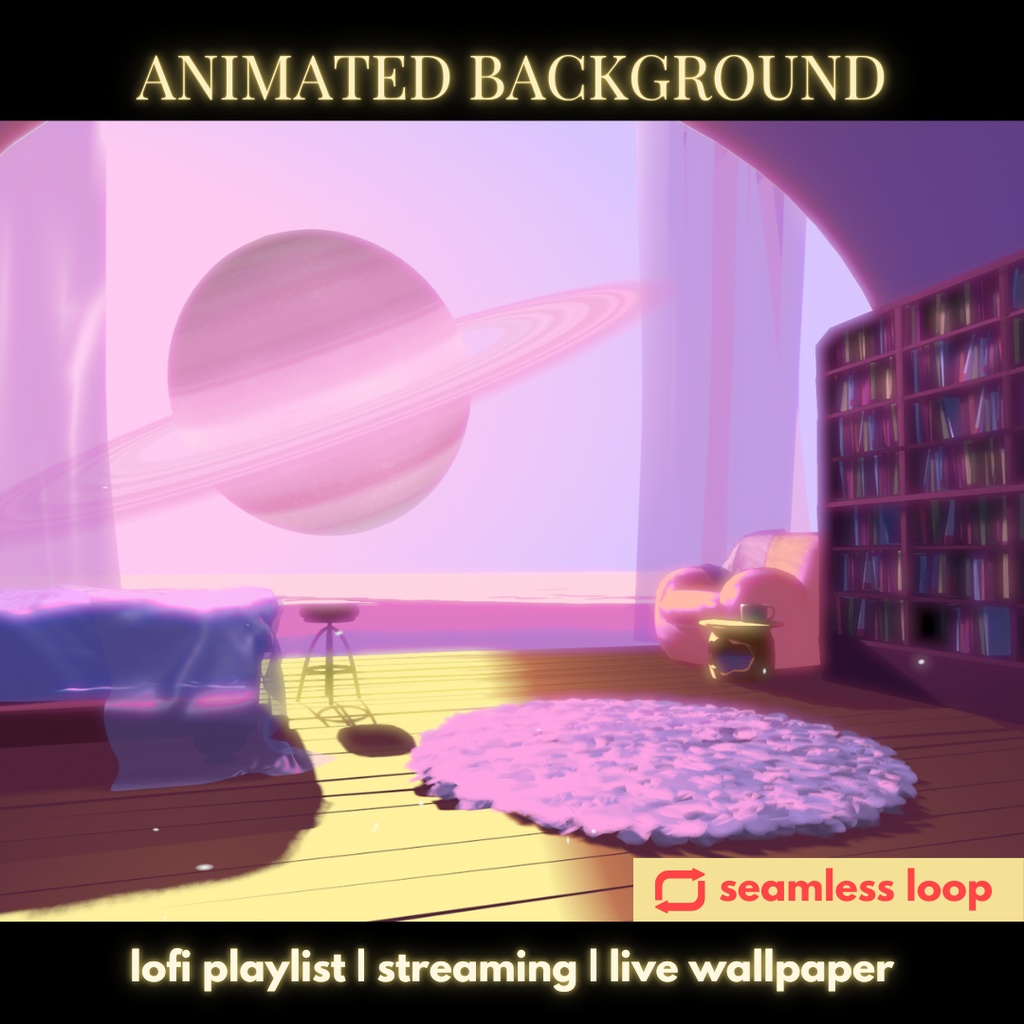 VTuber Animated Background Dreamy Space Bedroom