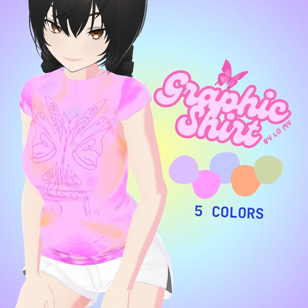 【VRoid】Butterfly Graphic TShirt
