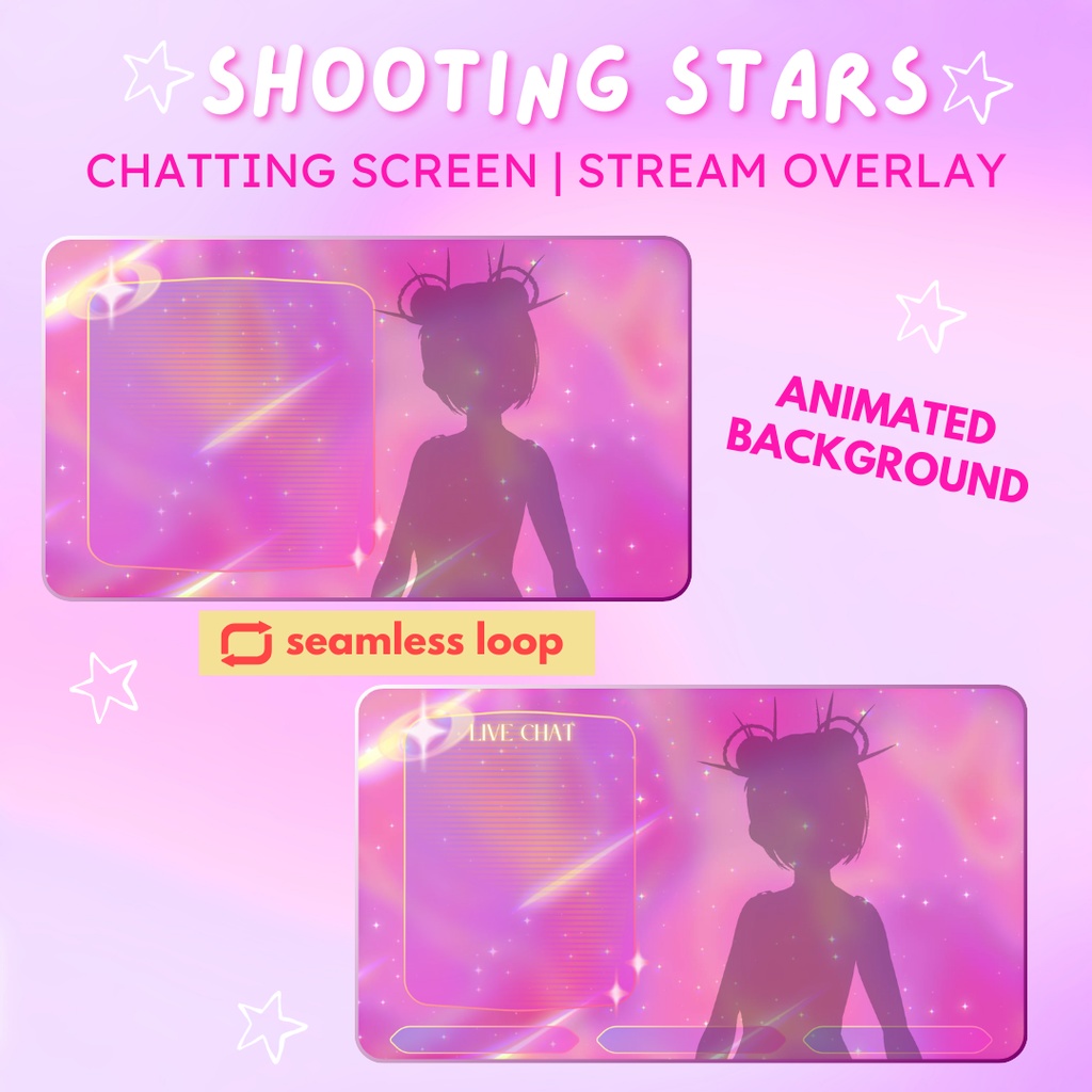 【Stream Overlays】Pink Shooting Stars