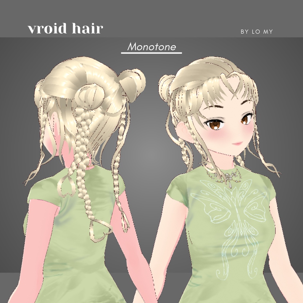 【VRoid】Hair Preset Messy Buntails