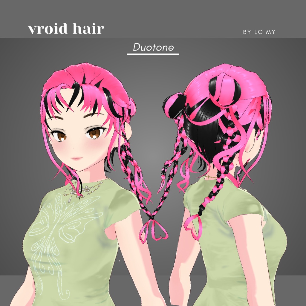【VRoid】Hair Preset Messy Buntails
