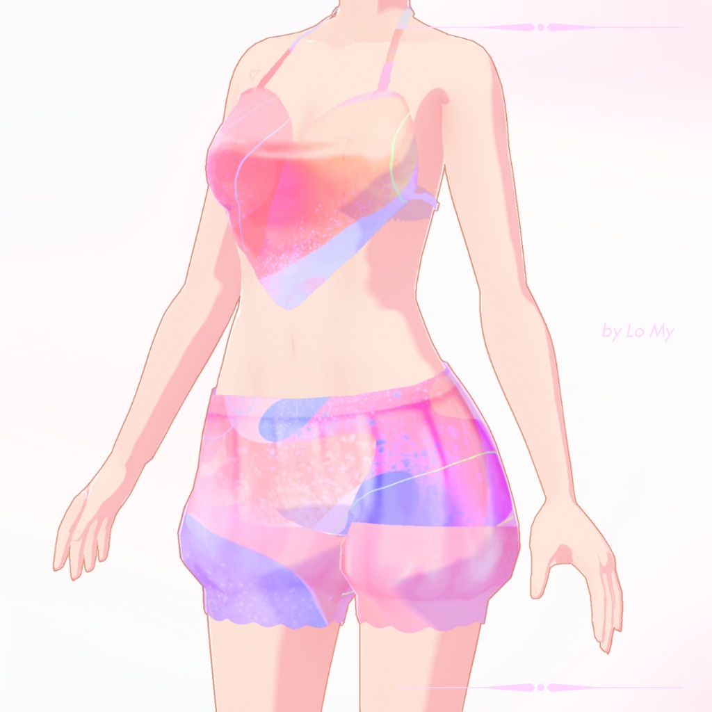 【VRoid】Heart Top Bloomers Set