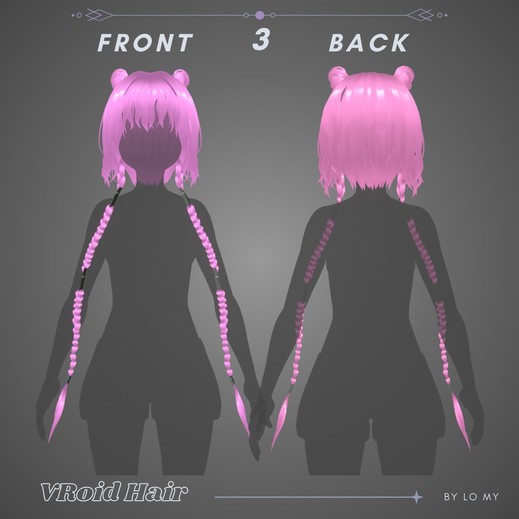 【VRoid】Hair Preset Short Waves & Bun Braids