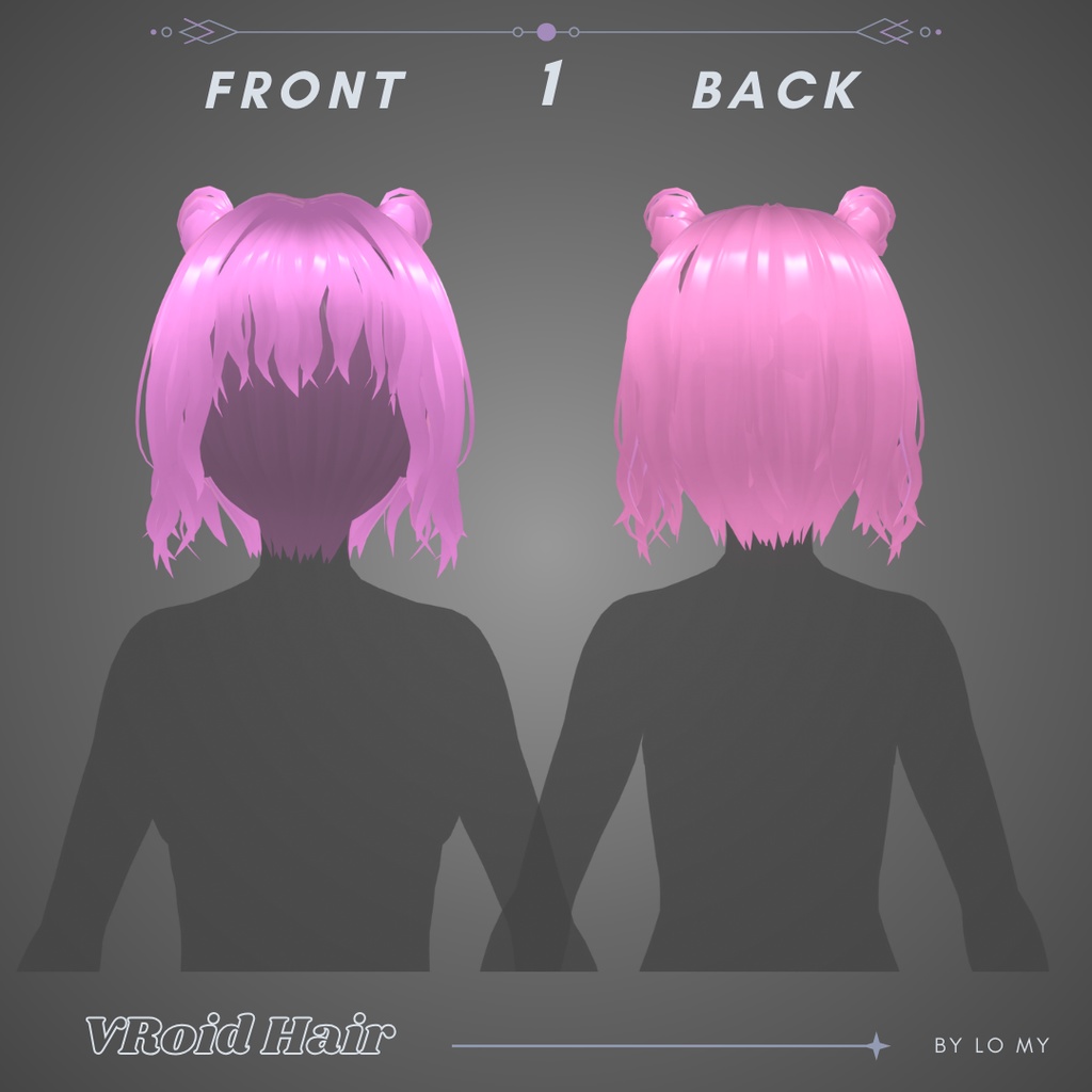 【VRoid】Hair Preset Short Waves & Bun Braids
