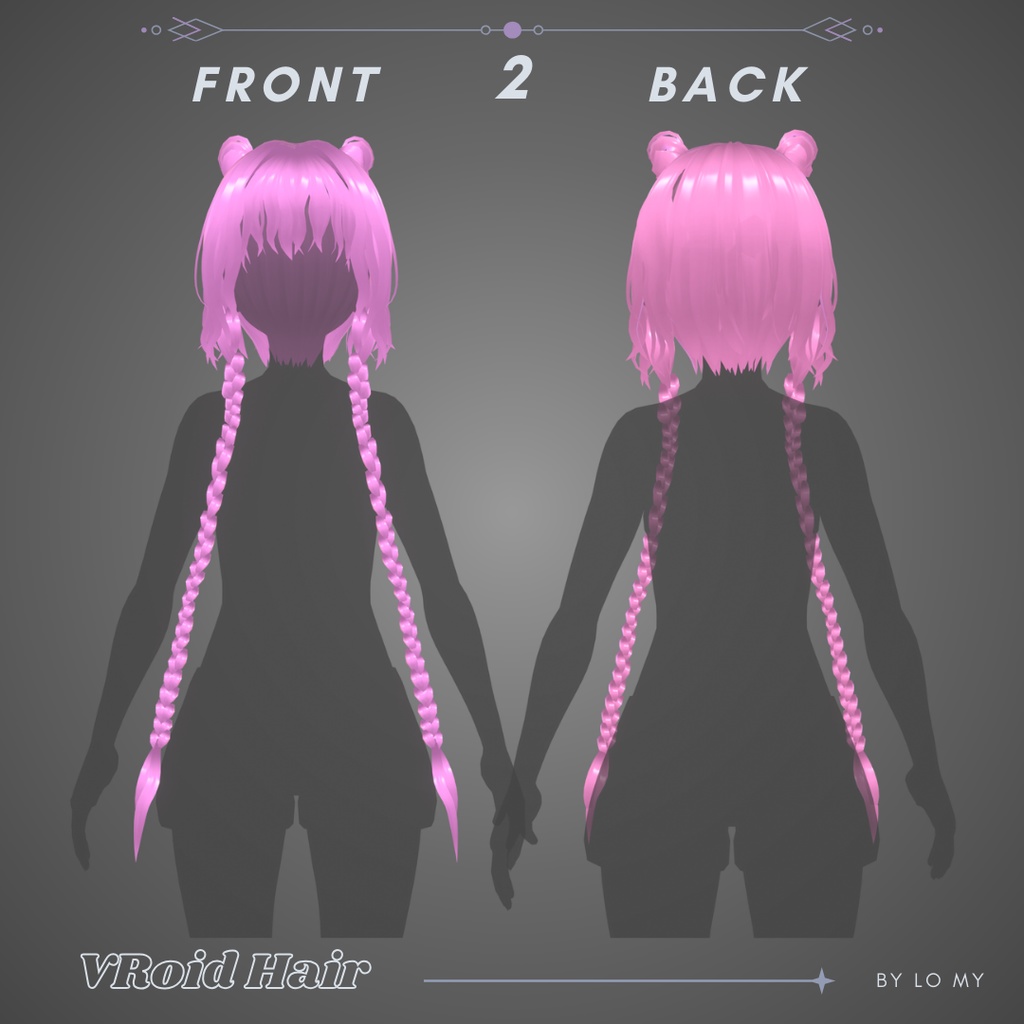 【VRoid】Hair Preset Short Waves & Bun Braids