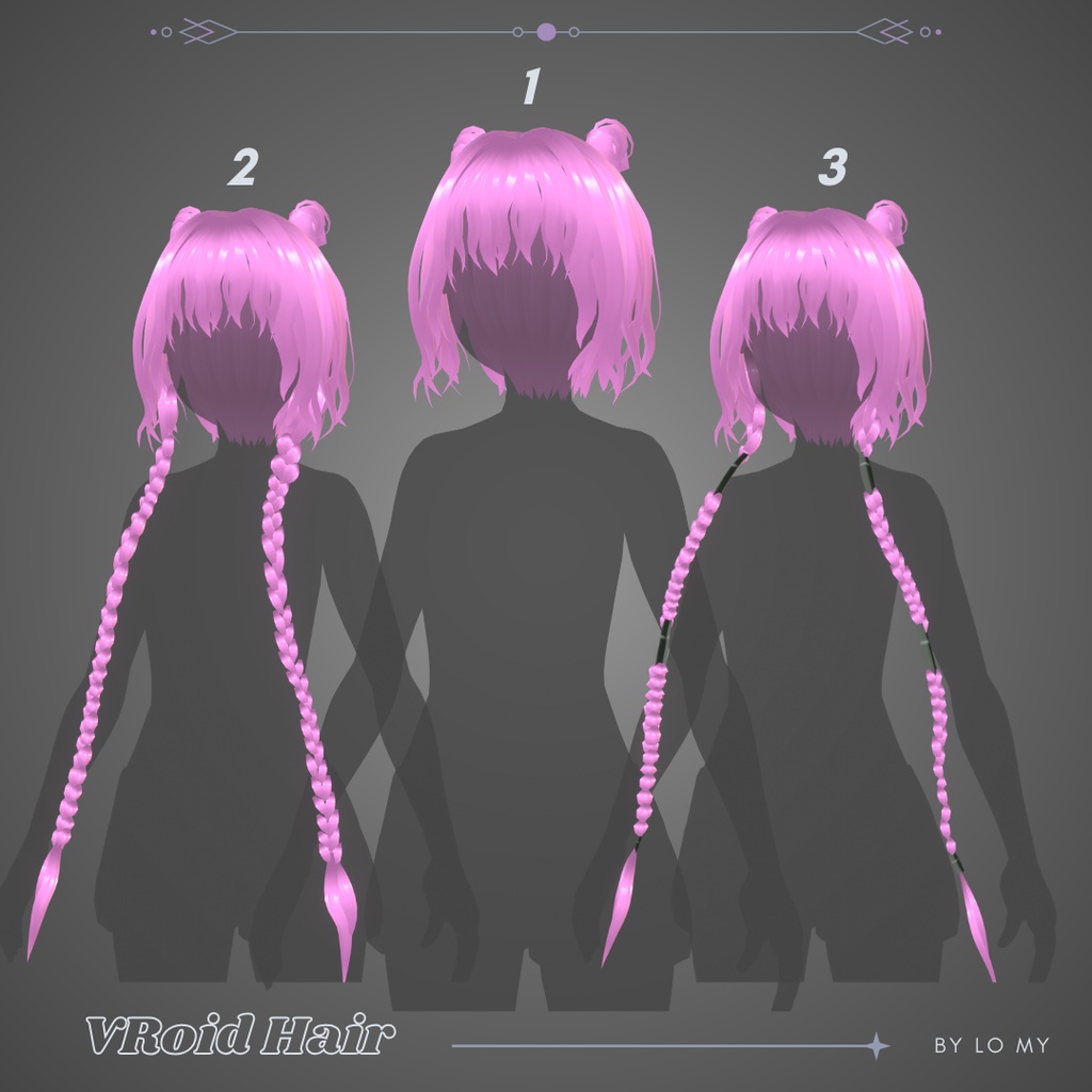【VRoid】Hair Preset Short Waves & Bun Braids
