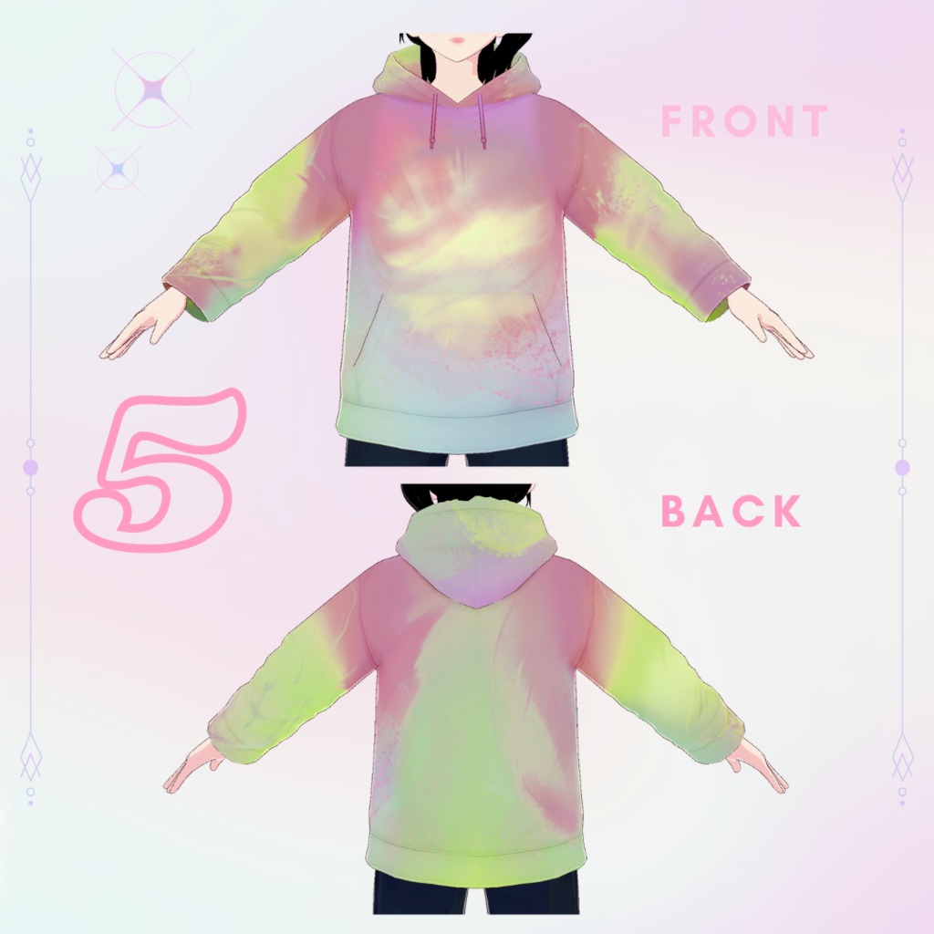 【VRoid】Hoodie Gradient Pastel
