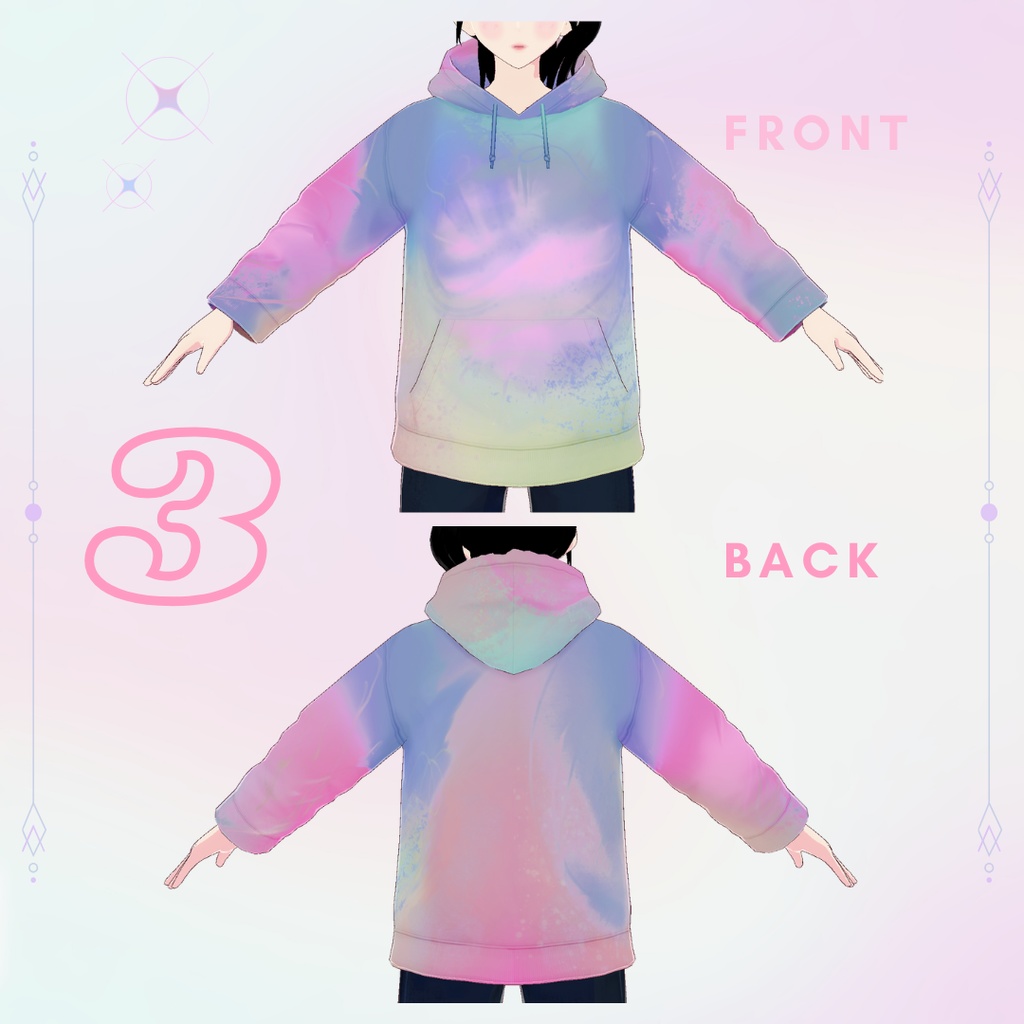 【VRoid】Hoodie Gradient Pastel