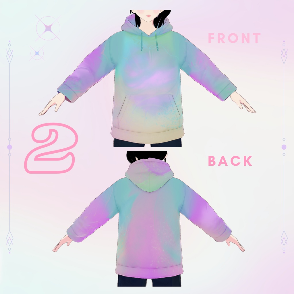 【VRoid】Hoodie Gradient Pastel