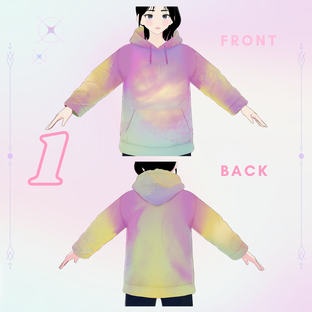 【VRoid】Hoodie Gradient Pastel