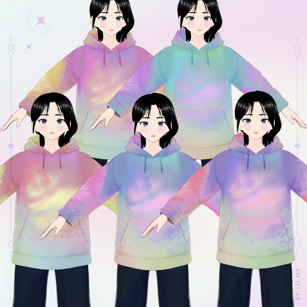 【VRoid】Hoodie Gradient Pastel