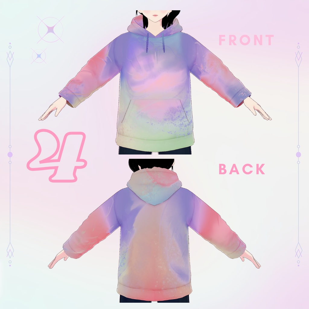 【VRoid】Hoodie Gradient Pastel