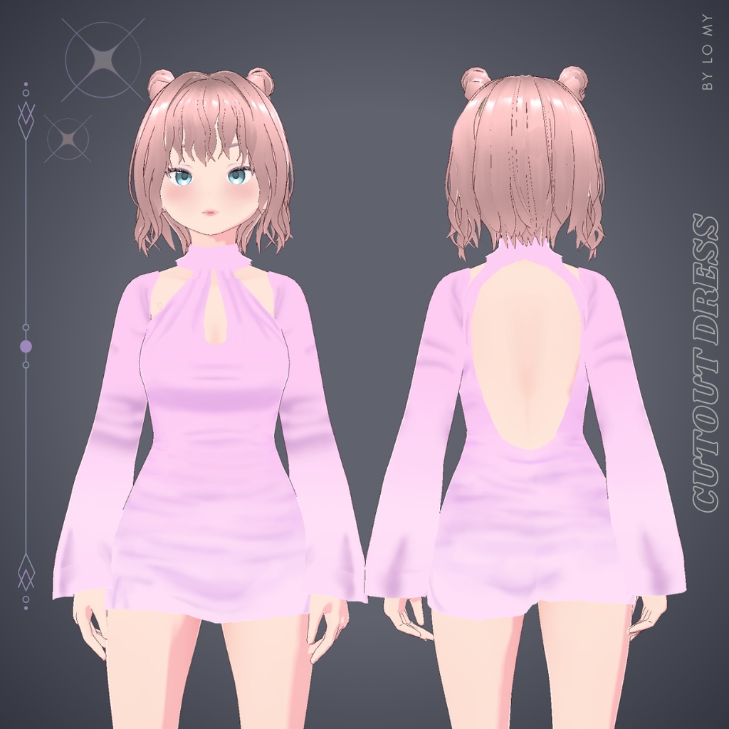 【VRoid】Cutout Dress 7 Colors