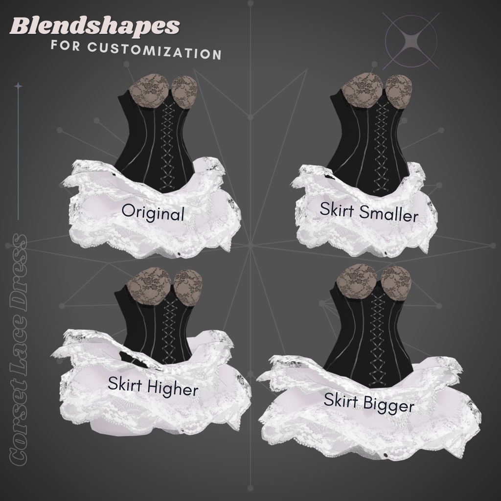 Lace Corset Dress & Sleeves Set