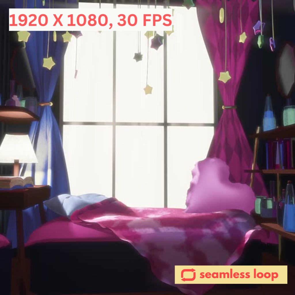 【Animated Background】Cozy & Dark Study Room