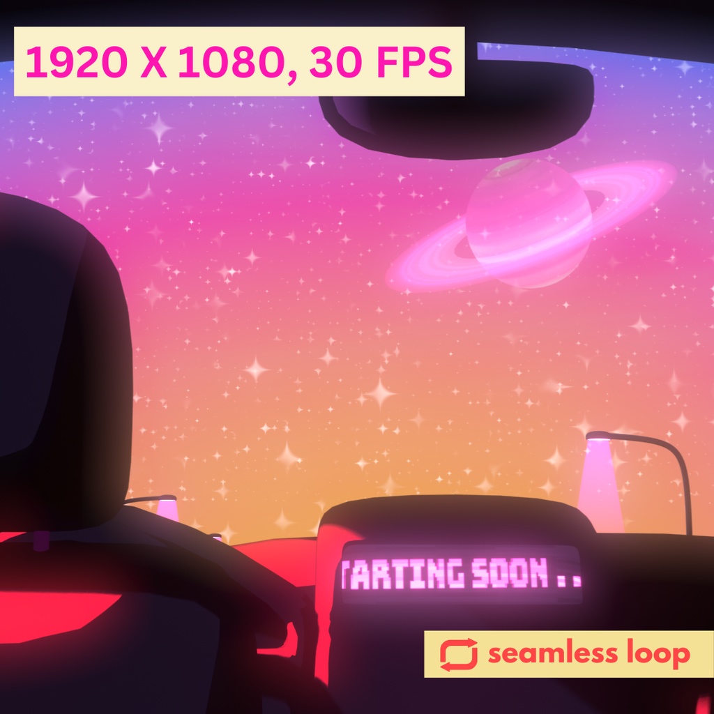 [Stream Screen Pack] Retro Space Car Ride