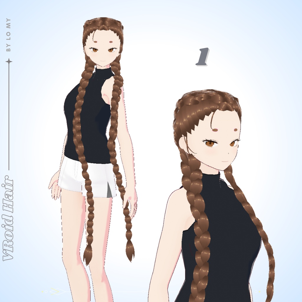 【VRoid】Hair Preset Very Long French Braids