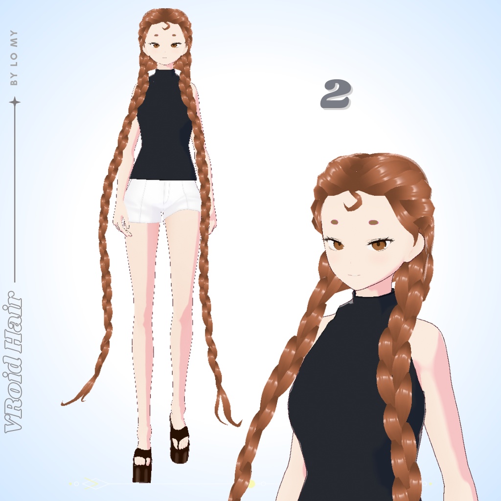 【VRoid】Hair Preset Very Long French Braids