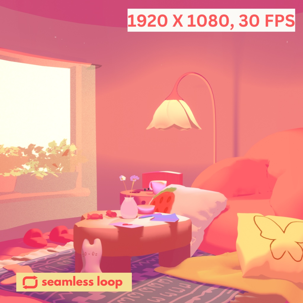 【Animated Background】Cozy & Cute Pink Room