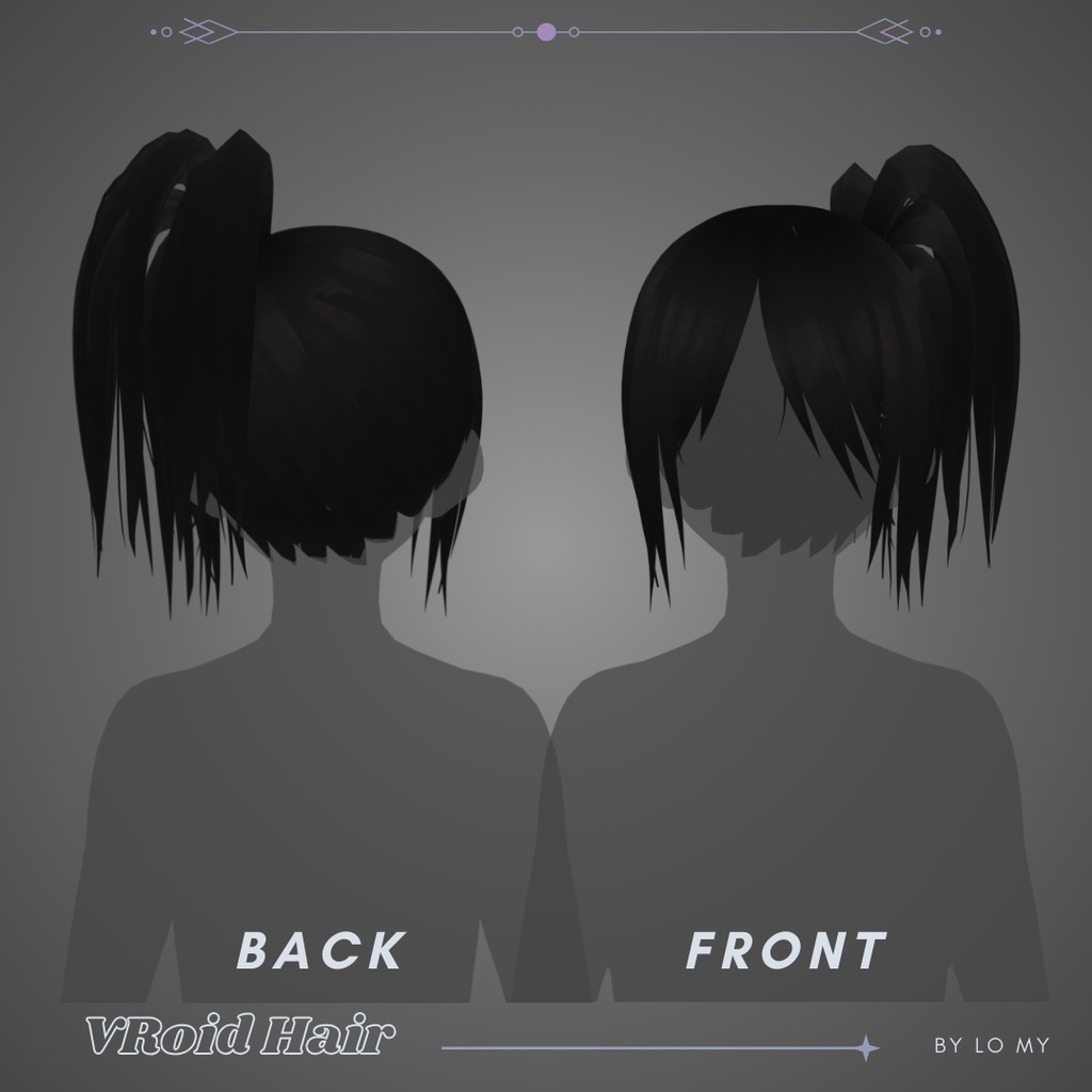 【VRoid】Hair Preset Spiky Side Ponytail