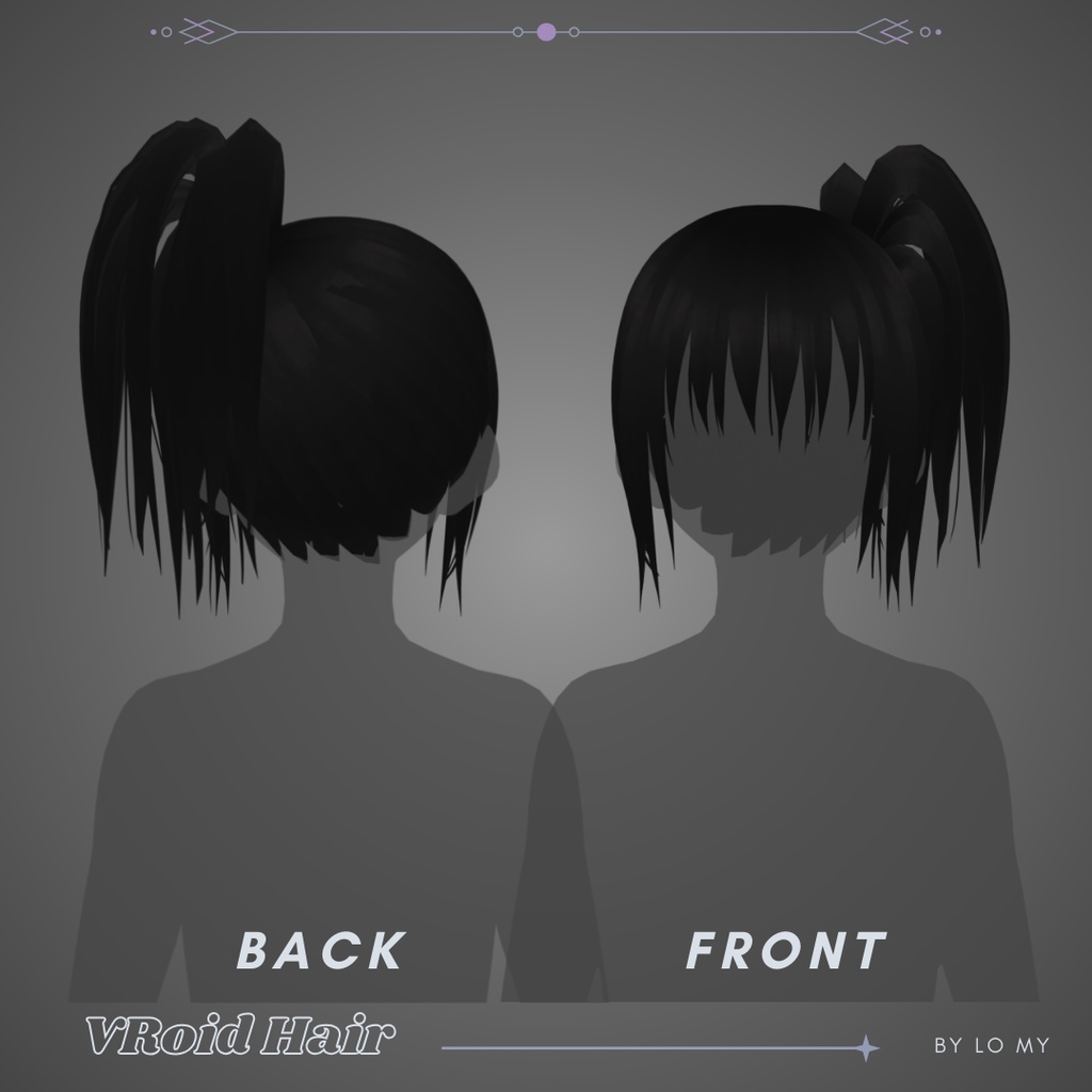 【VRoid】Hair Preset Spiky Side Ponytail