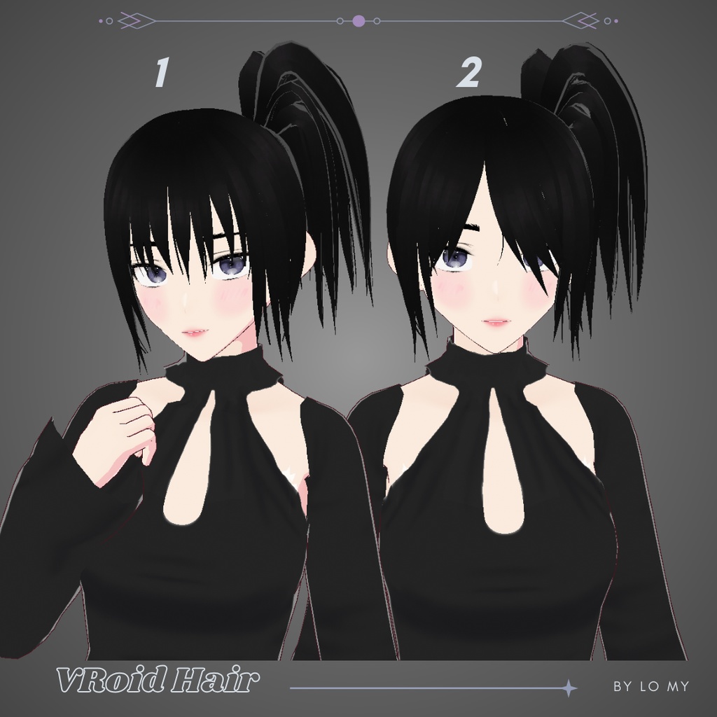 【VRoid】Hair Preset Spiky Side Ponytail