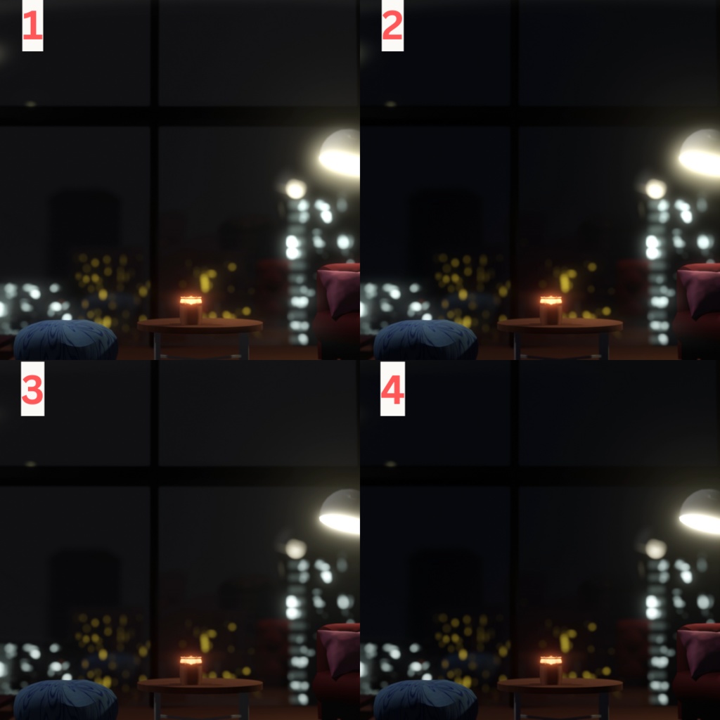 【Animated Background】Night City View Apartment Cozy & Dark