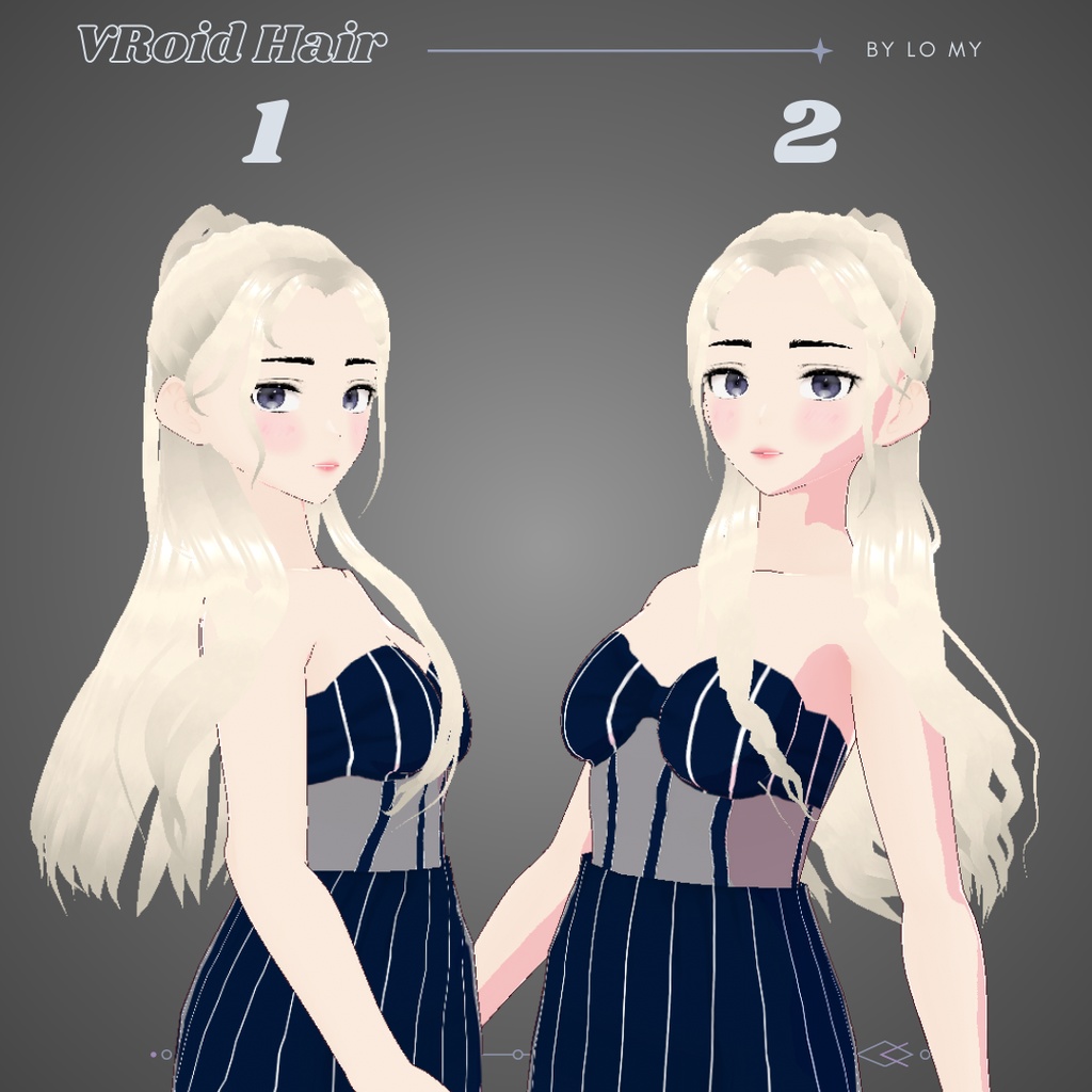 【VRoid】Hair Preset Half Up High Ponytail