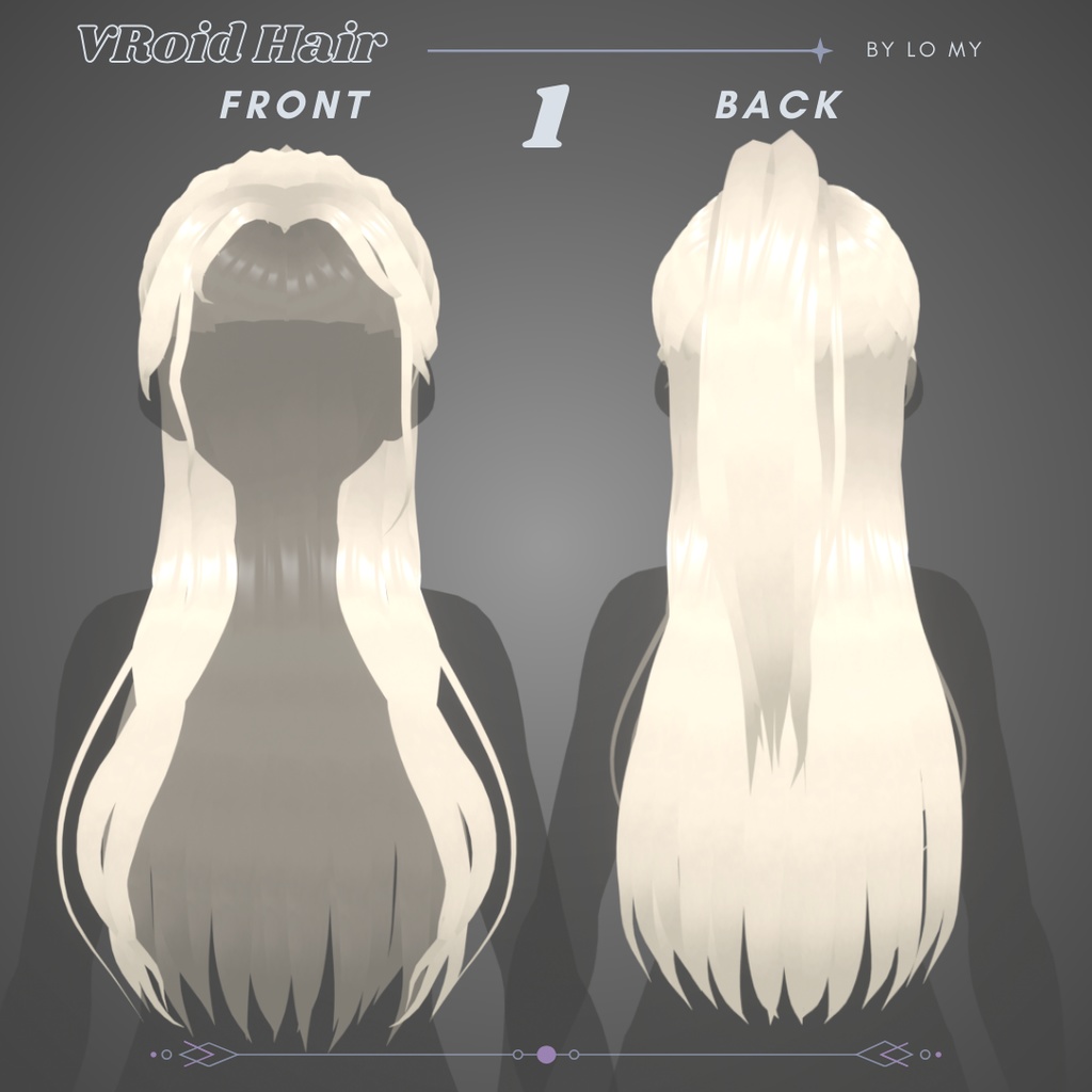 【VRoid】Hair Preset Half Up High Ponytail