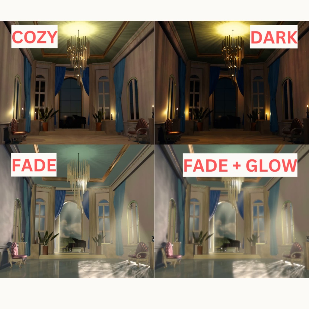 【Animated Background】Beautiful Ballroom, 8 Lighting Options