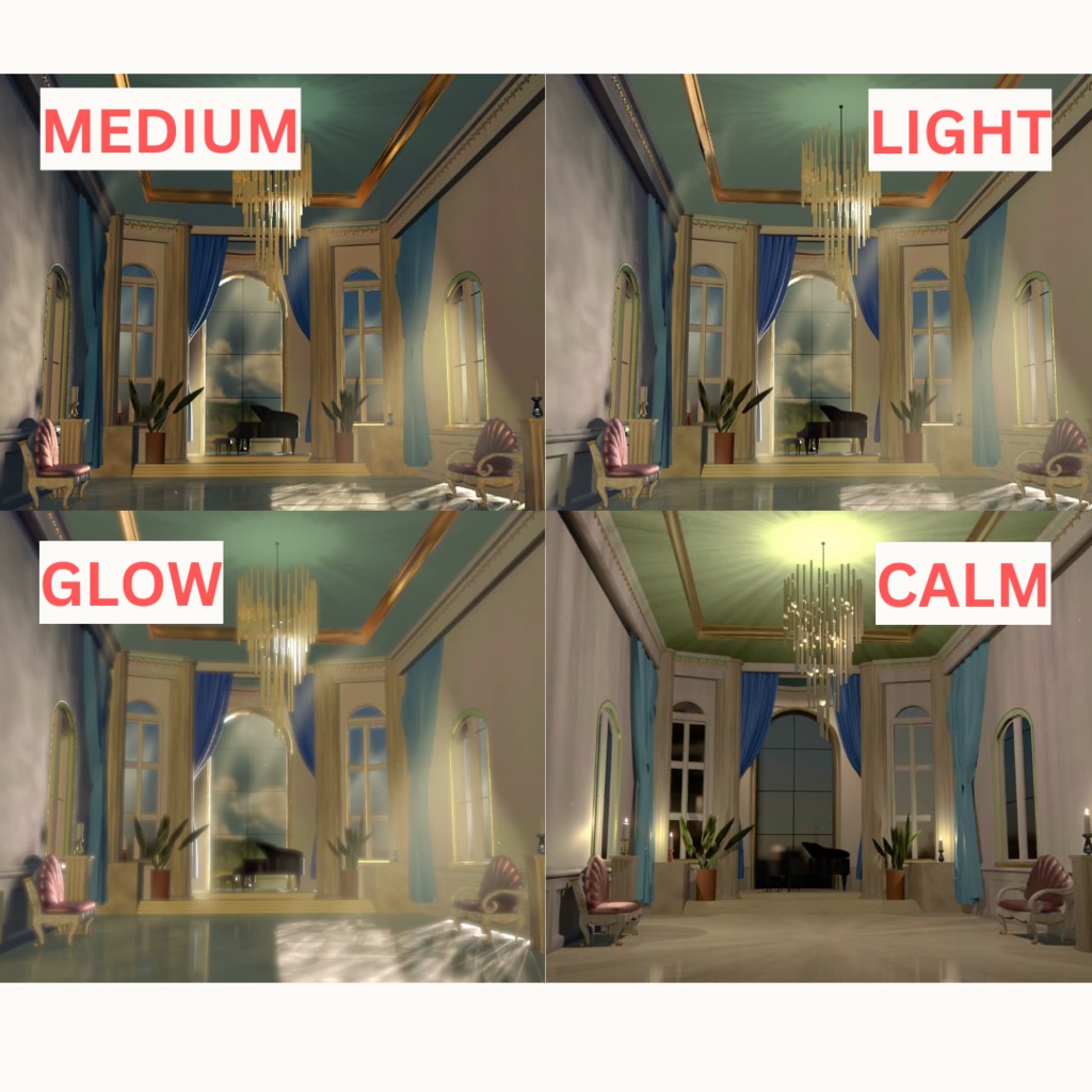 【Animated Background】Beautiful Ballroom, 8 Lighting Options