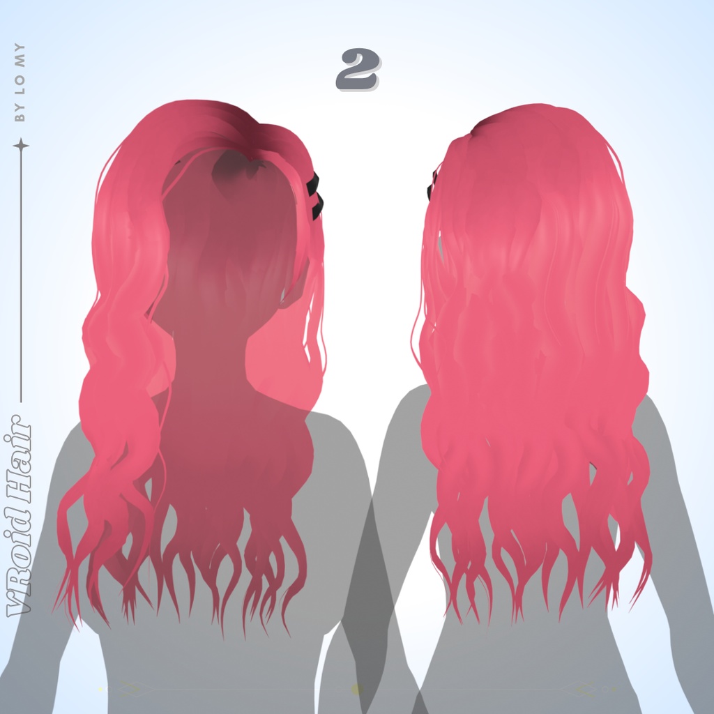 【VRoid】Hair Preset Wavy Side Part w/ Clips