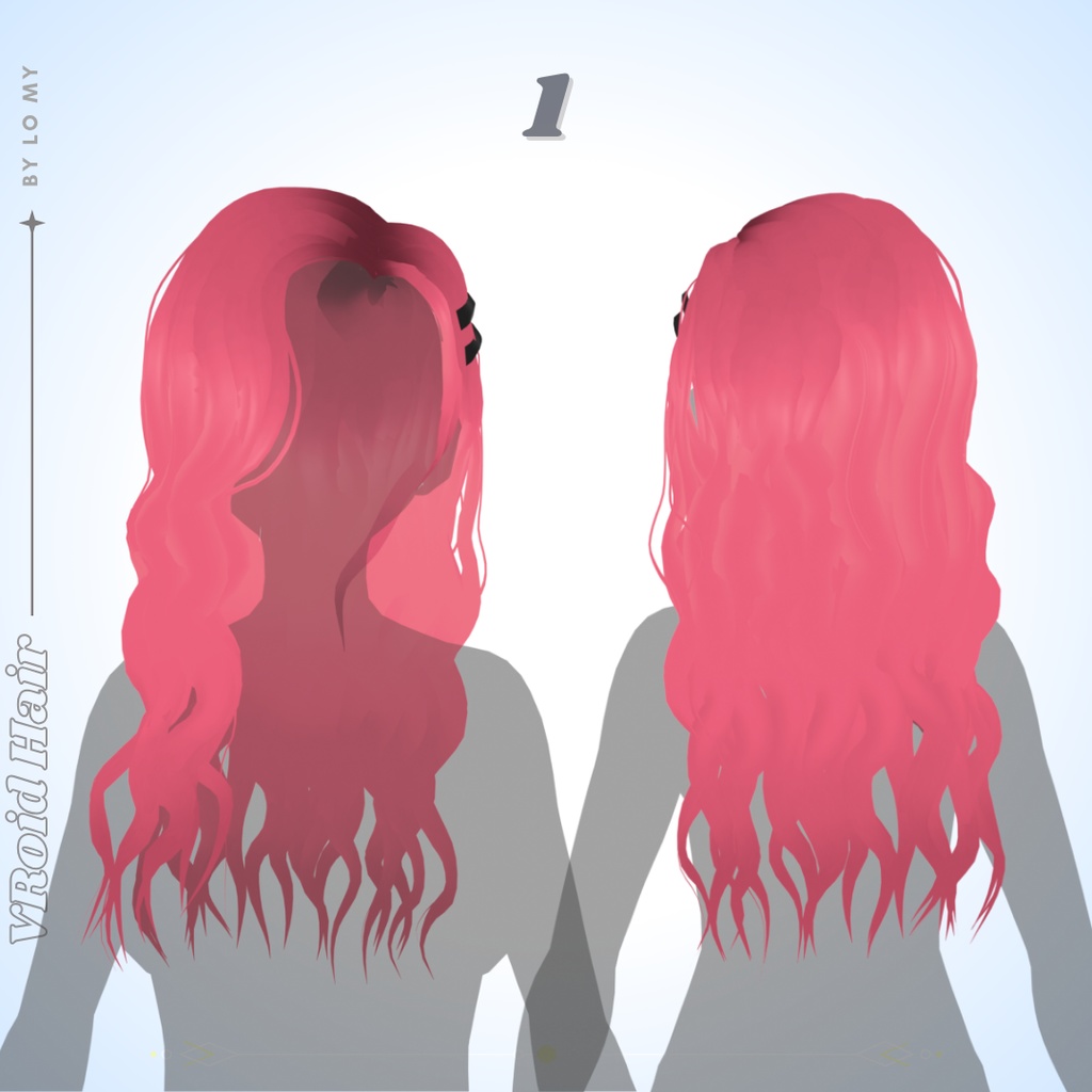 【VRoid】Hair Preset Wavy Side Part w/ Clips