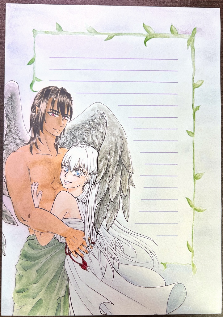 創作便箋【No.1】贖う者・マリウスシェリル（A5）「カプリスの召喚術士」